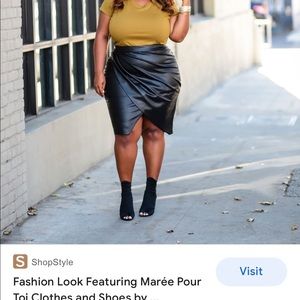 Nordstrom Faux Leather Tulip Wrap Skirt (Plus Size)